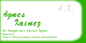 agnes kaincz business card